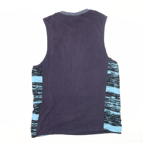 Nicce Men's Blue Sleeveless T-Shirt - Small, Logo Accent