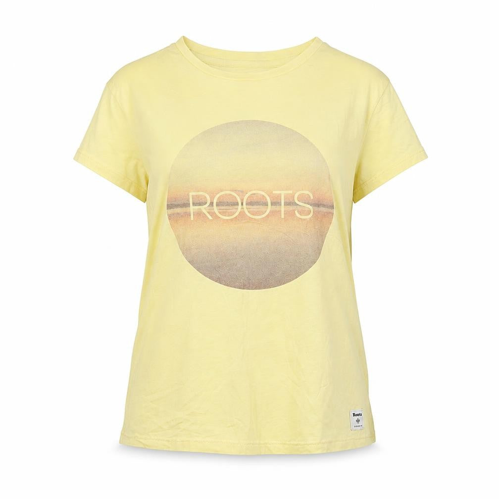 Roots Women's Yellow Medium Basic Cotton T-Shirt