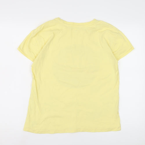 Roots Women's Yellow Medium Basic Cotton T-Shirt