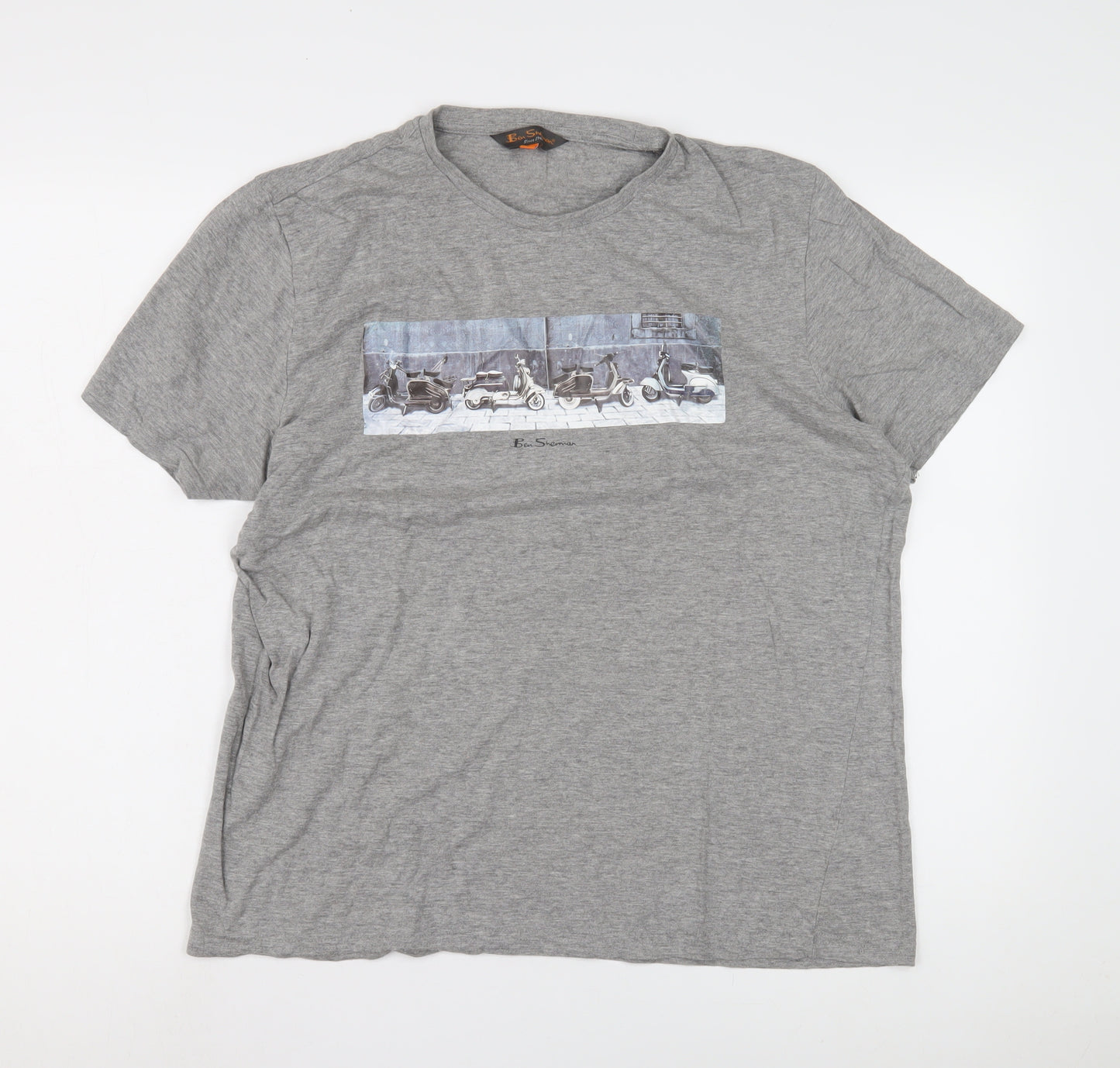 Ben Sherman Men's Grey Cotton T-Shirt Size Large