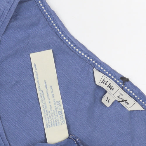 Fat Face Women's Blue Geometric Tank Top, Size 14