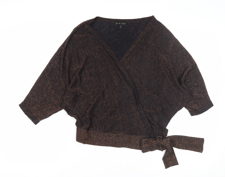 Phase Eight Women's Black Wrap Blouse - Size S, Party Style