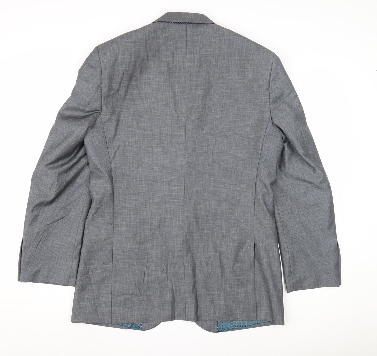 Greenwoods Men's Grey Single-Breasted Blazer, Size 38