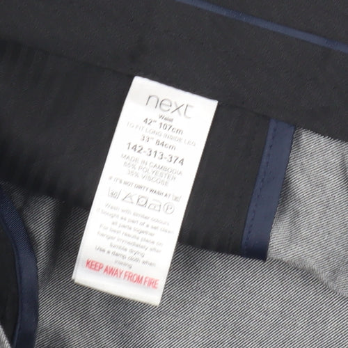 Next Men's Grey Suit Trousers, 42 Waist, Excellent Condition