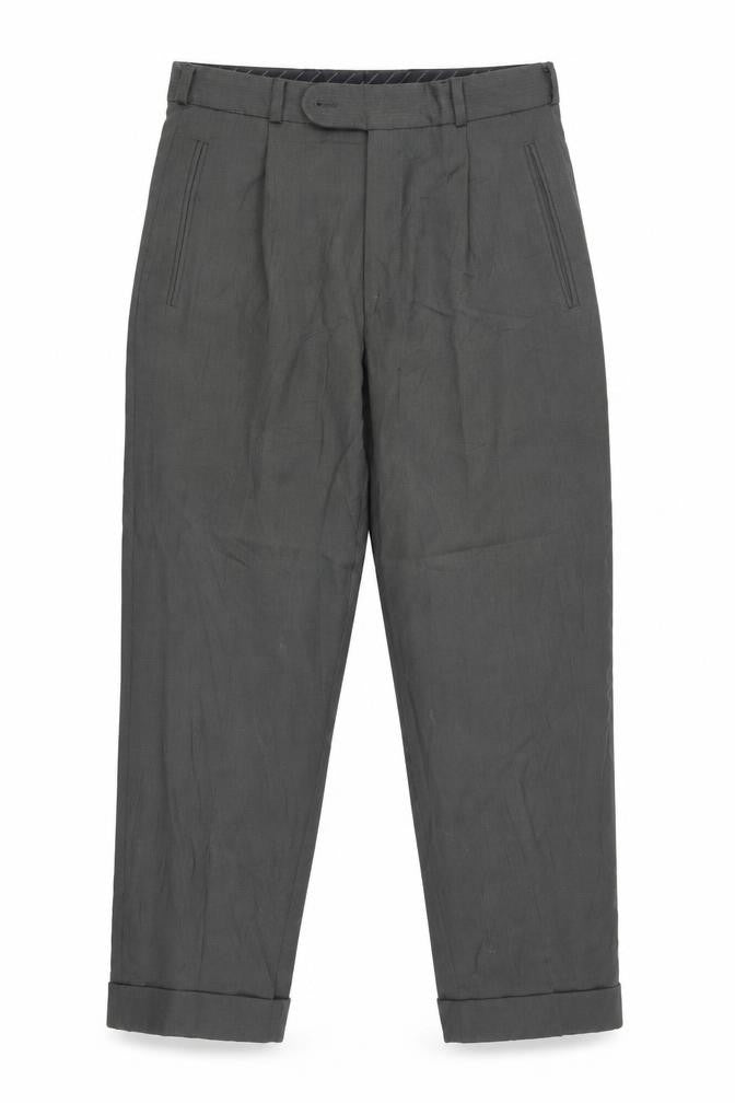 Front view of Benevento Men's Grey Dress Pants Straight Leg