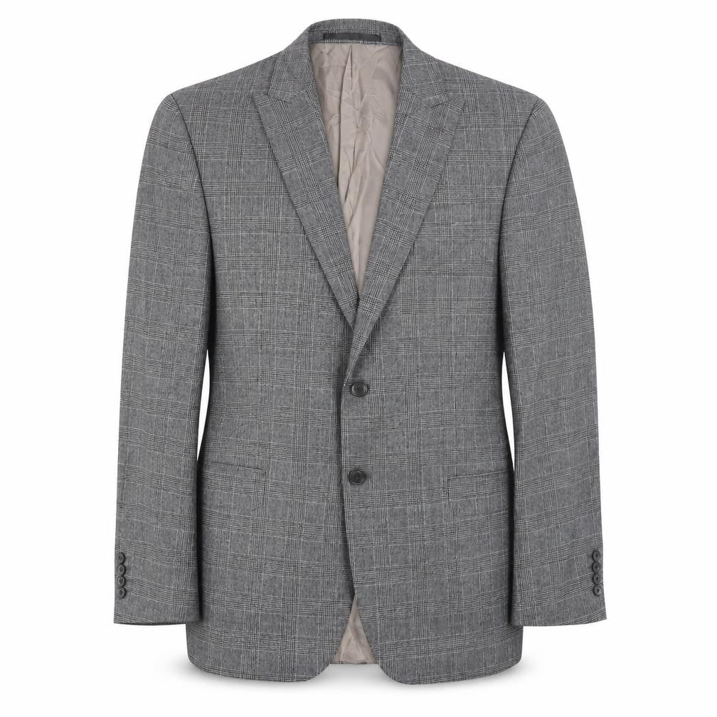 Front view of John Lewis Grey Check Wool Men's Blazer 42 Long