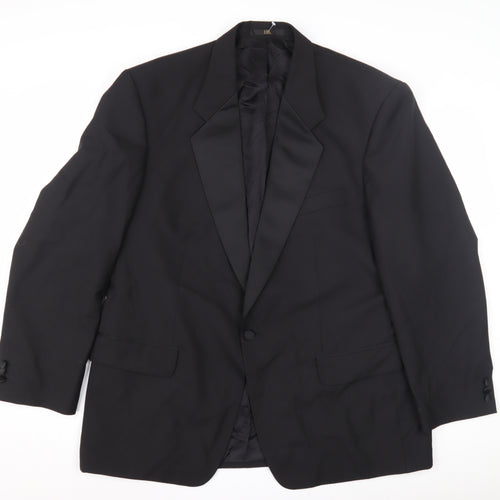 HR Tailoring Men's Black Blazer 44 Shawl Lapel Formal