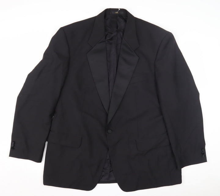 HR Tailoring Men's Black Blazer 44 Shawl Lapel Formal