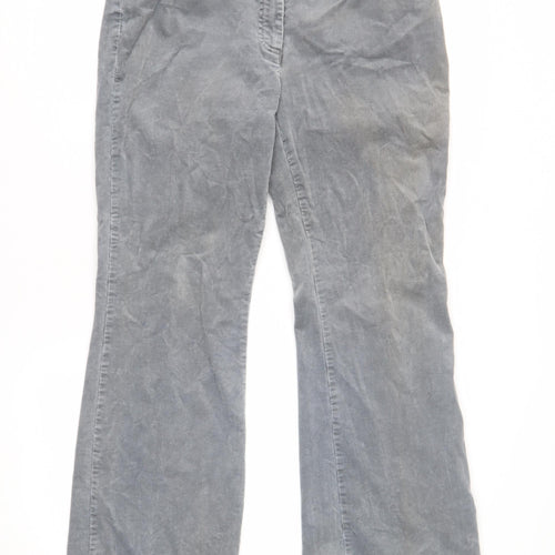 Next Women's Grey Corduroy Petite Trousers Size 10