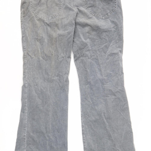 Next Women's Grey Corduroy Petite Trousers Size 10