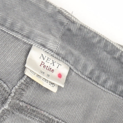 Next Women's Grey Corduroy Petite Trousers Size 10