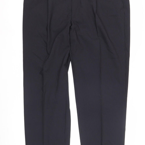 Marks and Spencer Men's Blue Striped Dress Pants