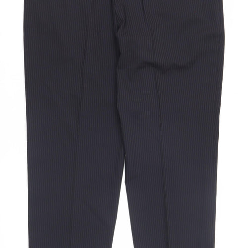 Marks and Spencer Men's Blue Striped Dress Pants