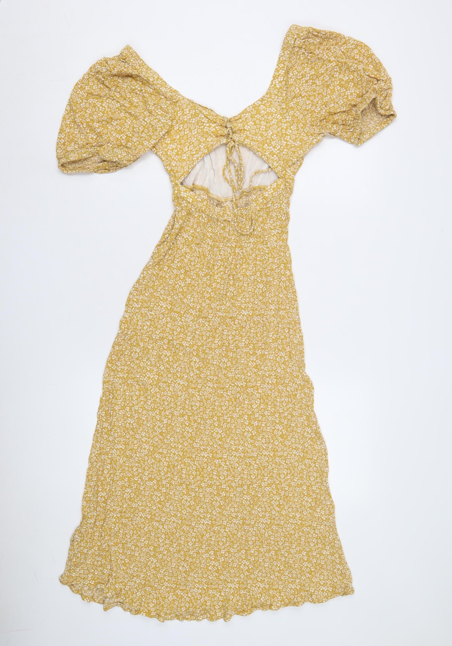 New Look Women's Yellow Floral A-Line Midi Dress