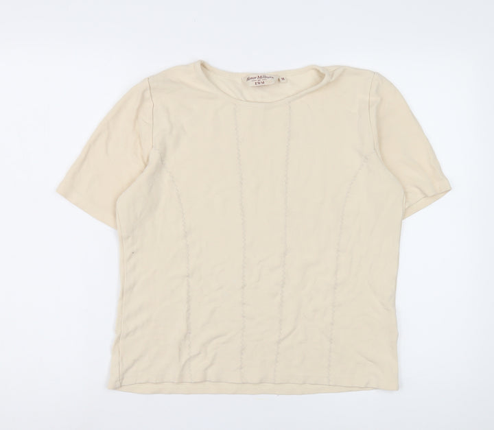 Honor Millburn Women's Beige Top, M, Short Sleeve