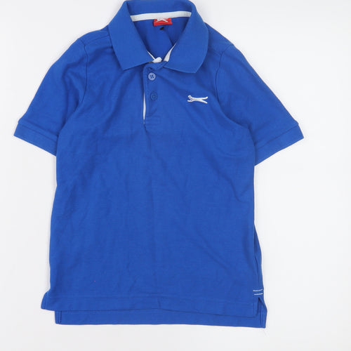 Slazenger Boys Blue Polo Shirt, 7-8 Years, Cotton, Casual