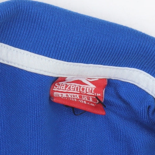 Slazenger Boys Blue Polo Shirt, 7-8 Years, Cotton, Casual