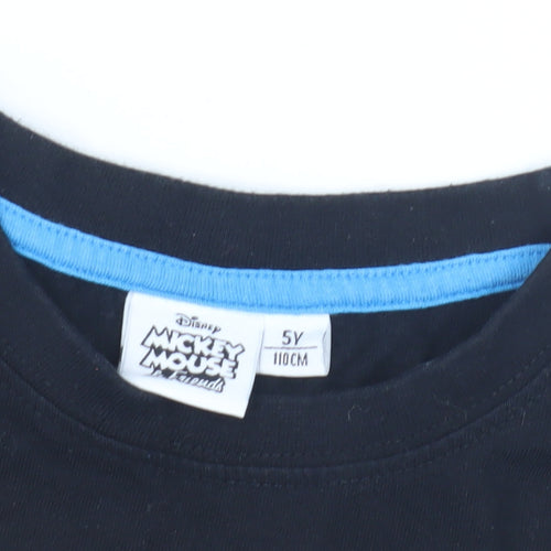Disney Boys Black Mickey Mouse T-Shirt, 5 Years, Long Sleeve