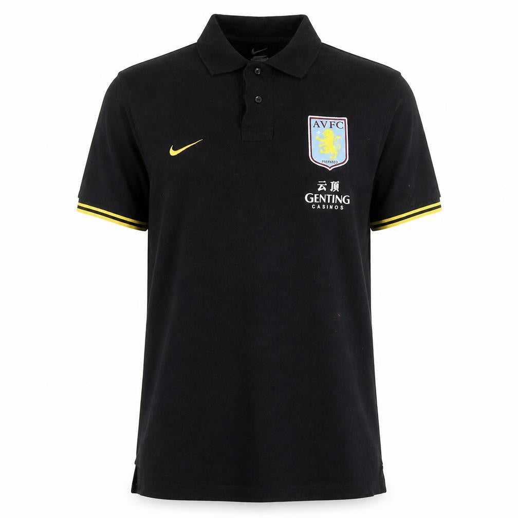 Front view of Nike Men's Black Polo Shirt - Medium, Football Theme