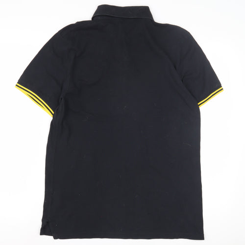 Nike Men's Black Polo Shirt - Medium, Football Theme