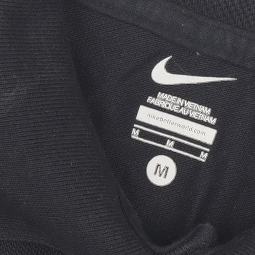 Nike Men's Black Polo Shirt - Medium, Football Theme
