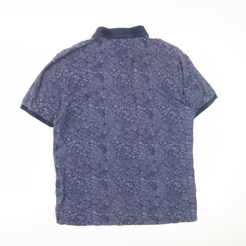 Penguin Men's Blue Paisley Polo Shirt Medium
