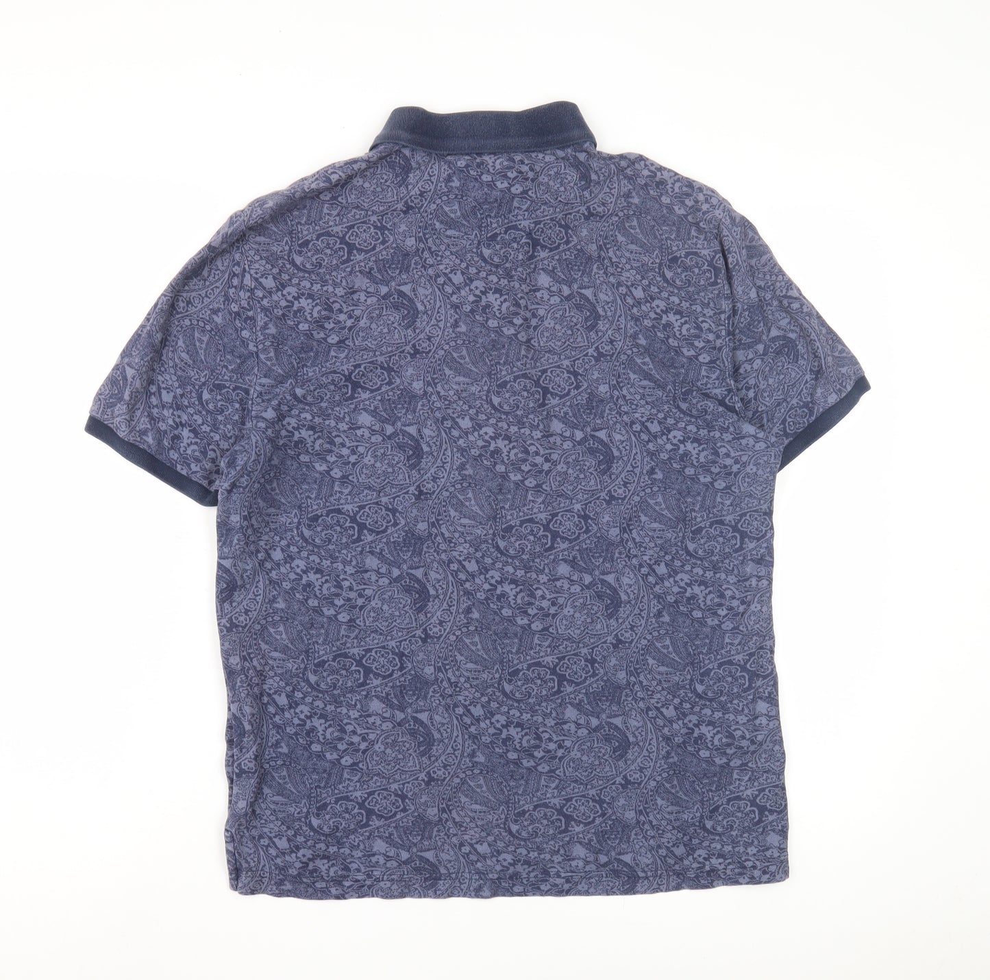 Penguin Men's Blue Paisley Polo Shirt Medium