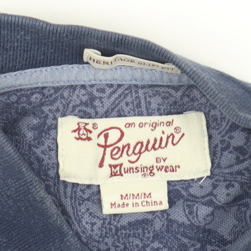 Penguin Men's Blue Paisley Polo Shirt Medium
