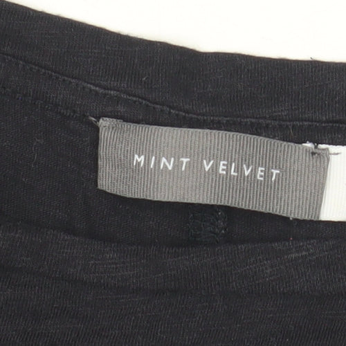 Mint Velvet Women's Black XS Crochet Accent T-Shirt