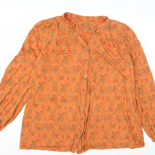 Next Women's Orange Floral Blouse Size 12