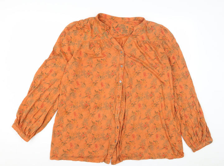 Next Women's Orange Floral Blouse Size 12