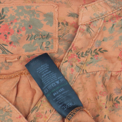 Next Women's Orange Floral Blouse Size 12