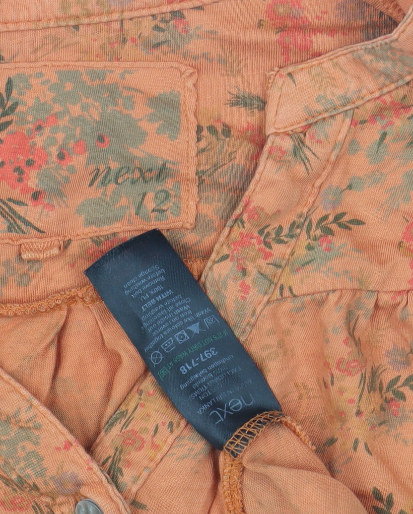 Next Women's Orange Floral Blouse Size 12
