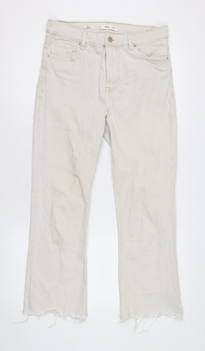 MNG Women's Ivory Straight Jeans Size 12