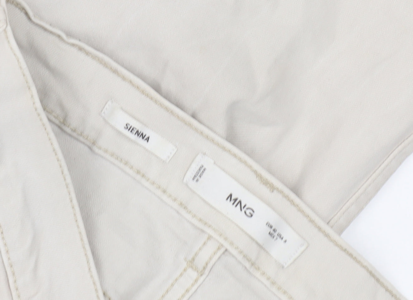 MNG Women's Ivory Straight Jeans Size 12