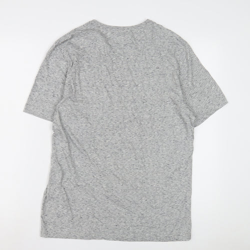 Reiss Mens Grey Striped Crew Neck T-Shirt M
