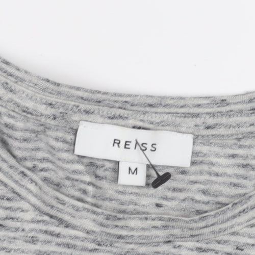 Reiss Mens Grey Striped Crew Neck T-Shirt M