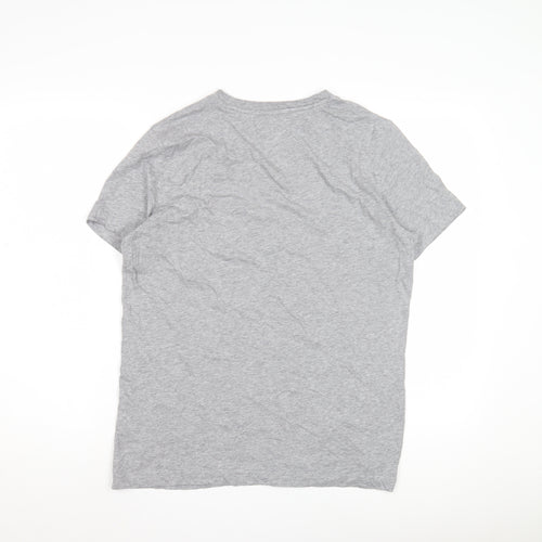 Tommy Jeans Men's Grey V-Neck T-Shirt M