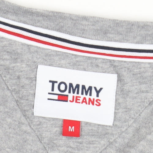 Tommy Jeans Men's Grey V-Neck T-Shirt M