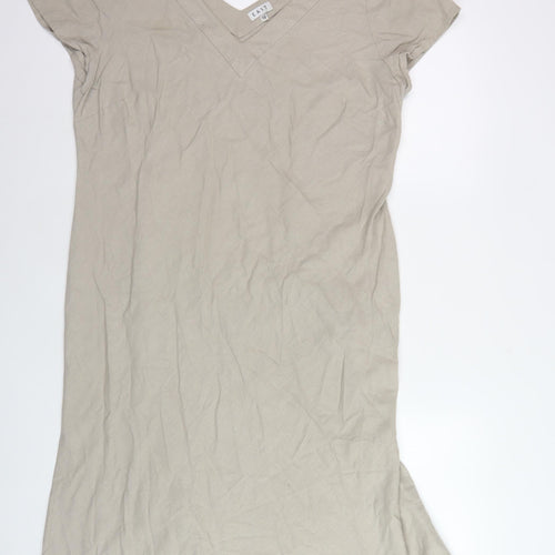 East Women's Beige Linen Viscose Dress Size 16