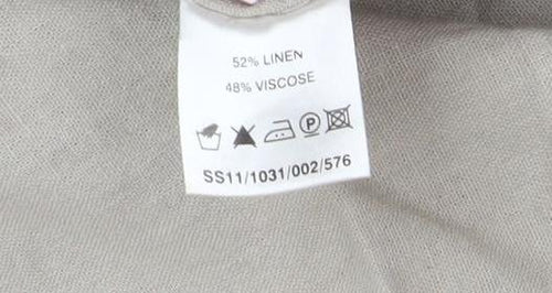 East Women's Beige Linen Viscose Dress Size 16