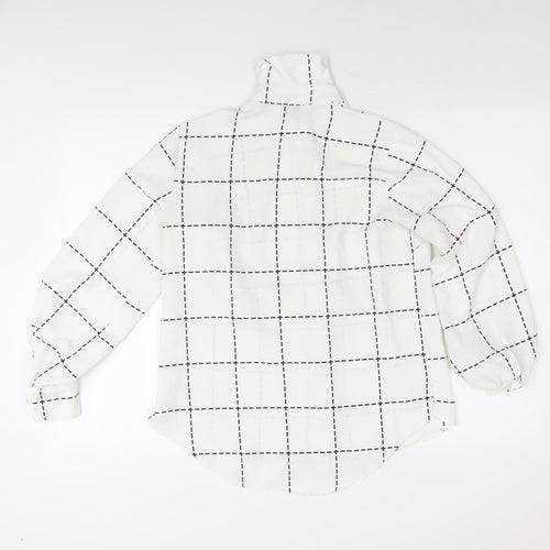 Dorothy Perkins Women's White Check Button-Up Shirt Petite