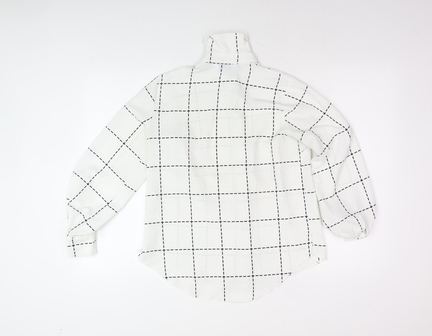 Dorothy Perkins Women's White Check Button-Up Shirt Petite