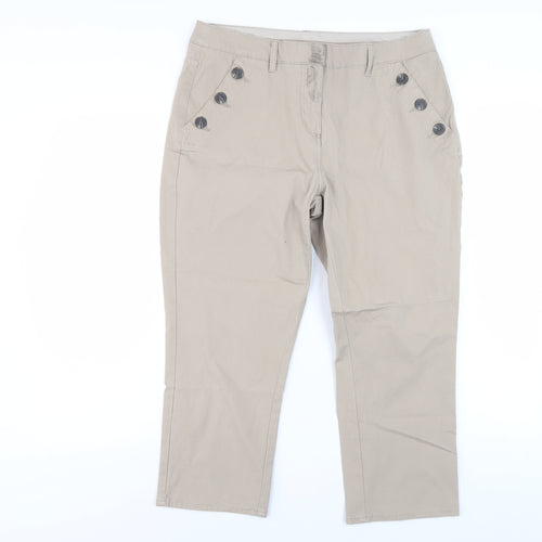 Maine New England Beige Women's Straight Trousers Size 12