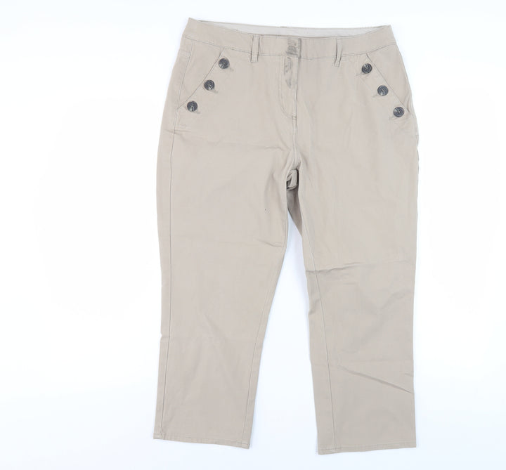 Maine New England Beige Women's Straight Trousers Size 12