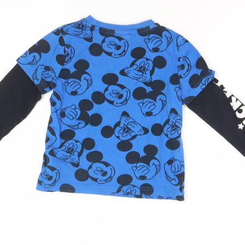 Disney Mickey Mouse Unisex Blue T-Shirt 2-3 Years