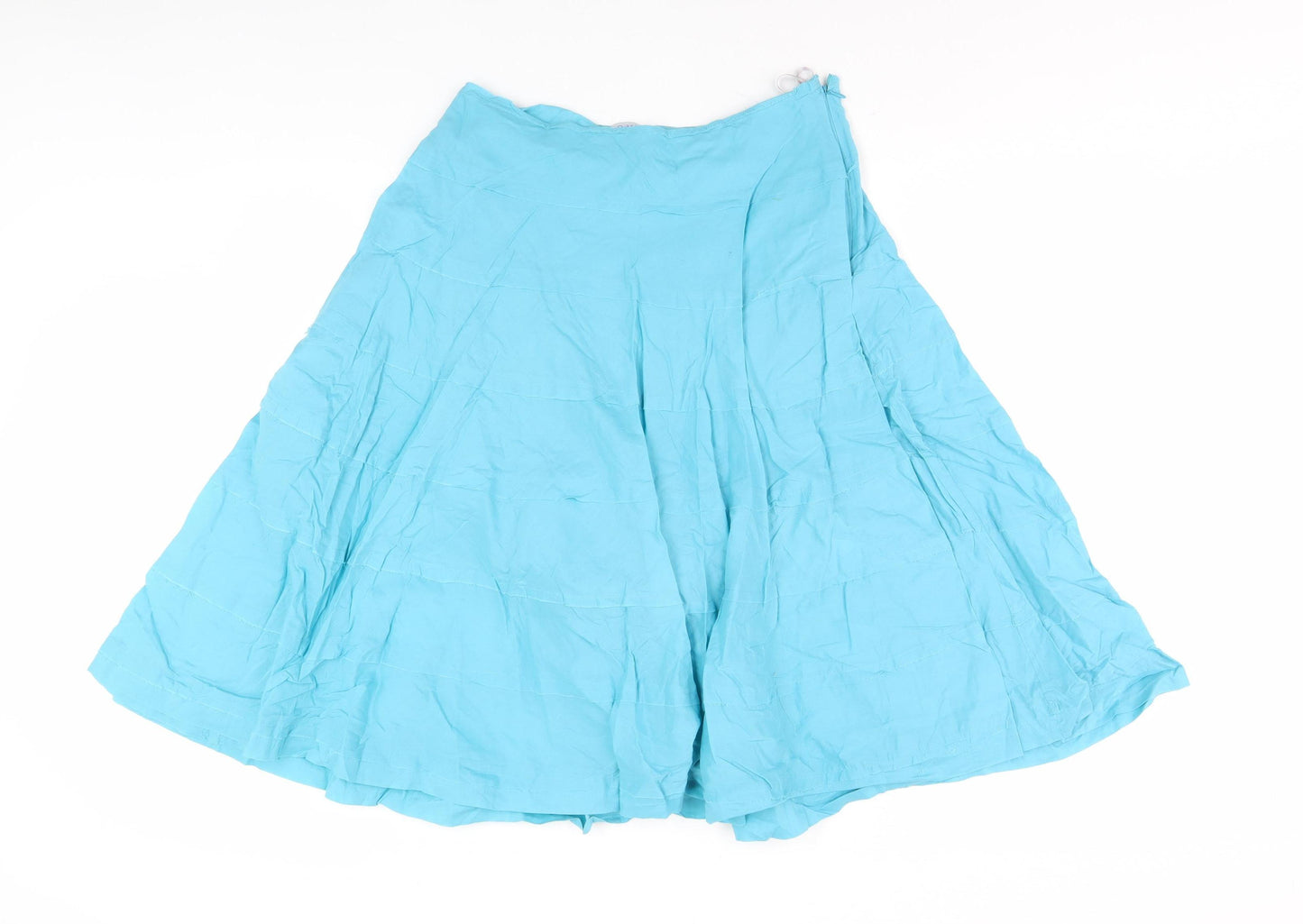 Oasis Women's Blue A-Line Midi Skirt, Size 16