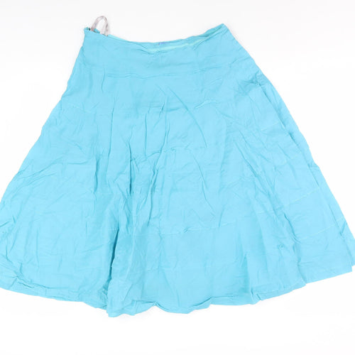 Oasis Women's Blue A-Line Midi Skirt, Size 16