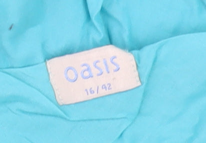 Oasis Women's Blue A-Line Midi Skirt, Size 16