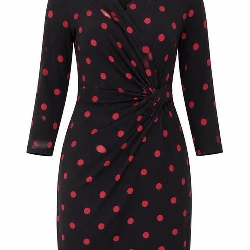 Catherine Malandrino Women's Black Wrap Dress, Size L, Retro Vibe